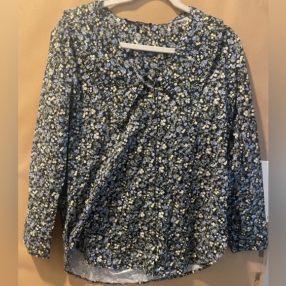 English Factory Black Floral Button Down Shirt XS - Picture 3 of 5